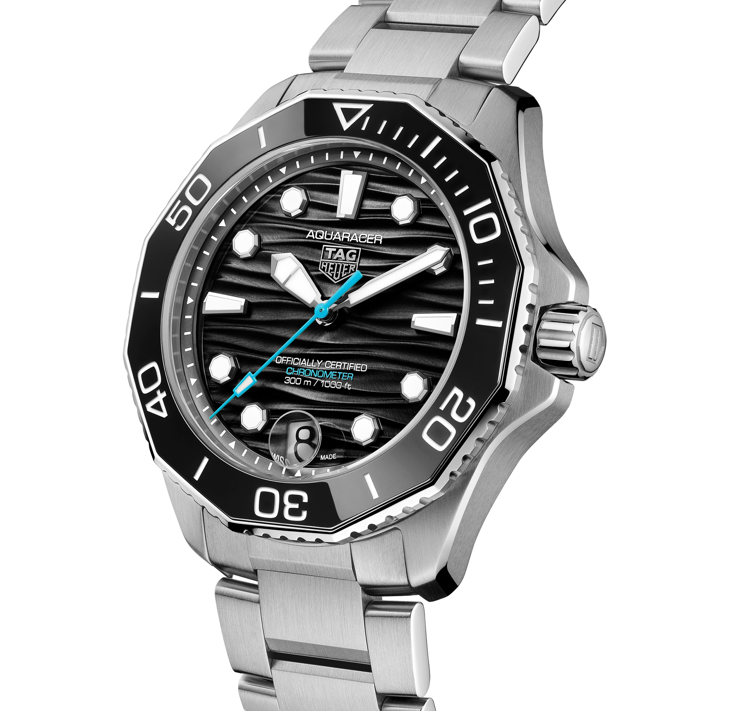 TAG Heuer Aquaracer Professional 300 42mm Date Watch with Black Dial